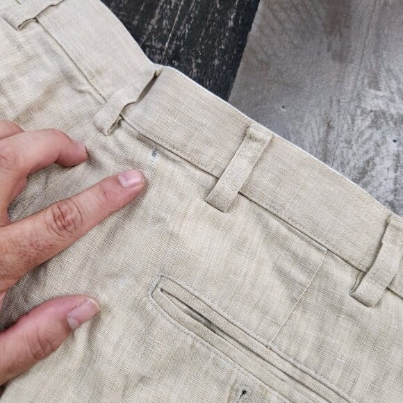 Mens Jos A Bank Travel Collection size 40 Linen Pleated Shorts - Picture 6 of 10